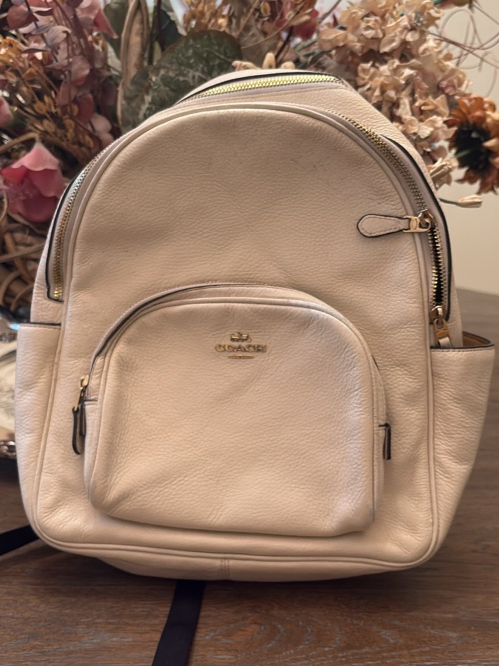 Coach Cream Leather Backpack
